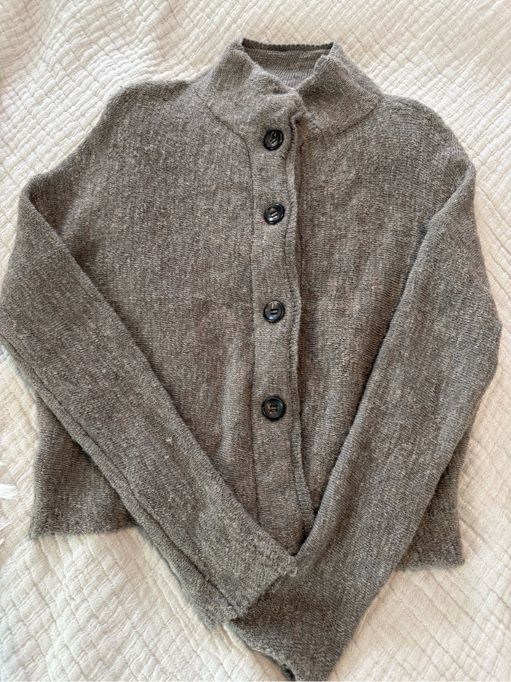 Transit Par Such Cozy Women's Gray Button-Front Sweater Wool Alpaca GUC 1100
